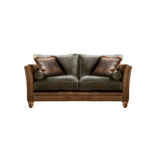 A&J Lomund 2 Seater Standard Back Leather & Fabric Sofa